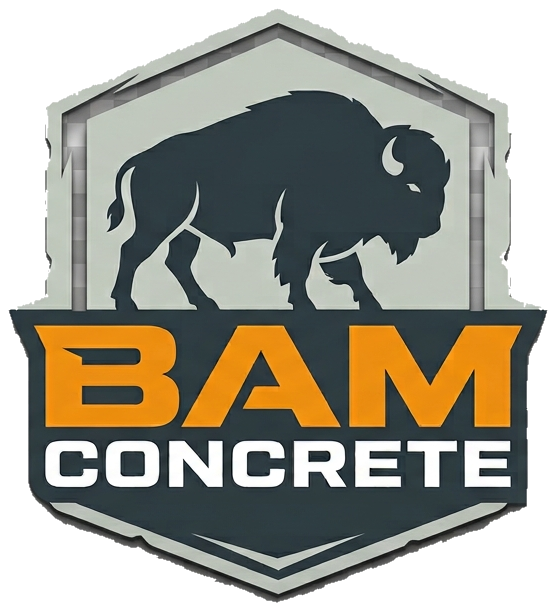 BAM Concrete logo — bison badge